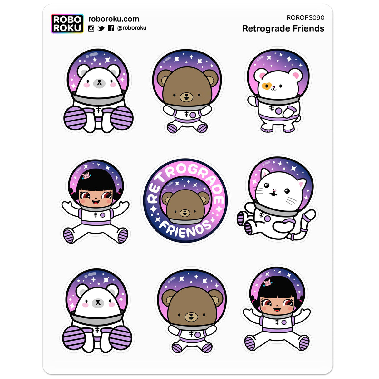 Retrograde Friends Planner Stickers