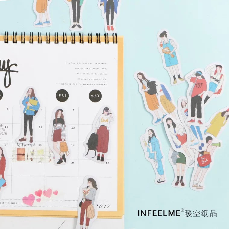 People Washi Flake Sticker