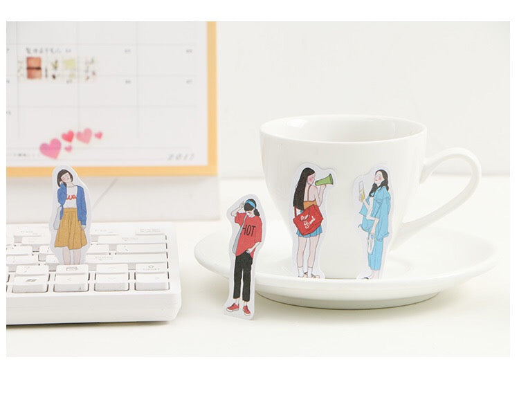 People Washi Flake Sticker