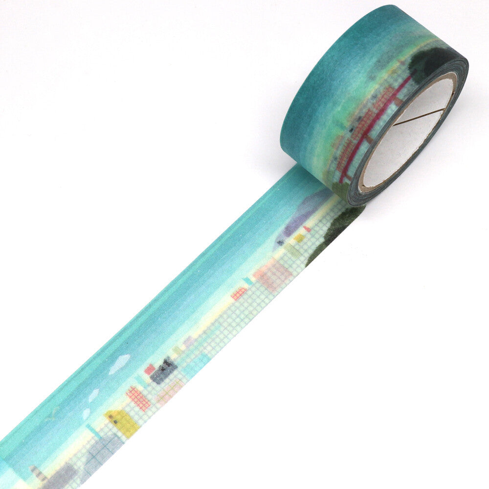 Cinta washi azul y urbana Tamura Miko