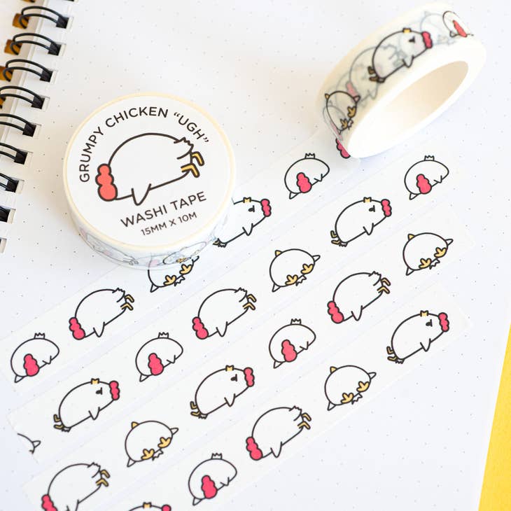 Robot Dance Battle "Ugh" Grumpy Chicken Washi Tape