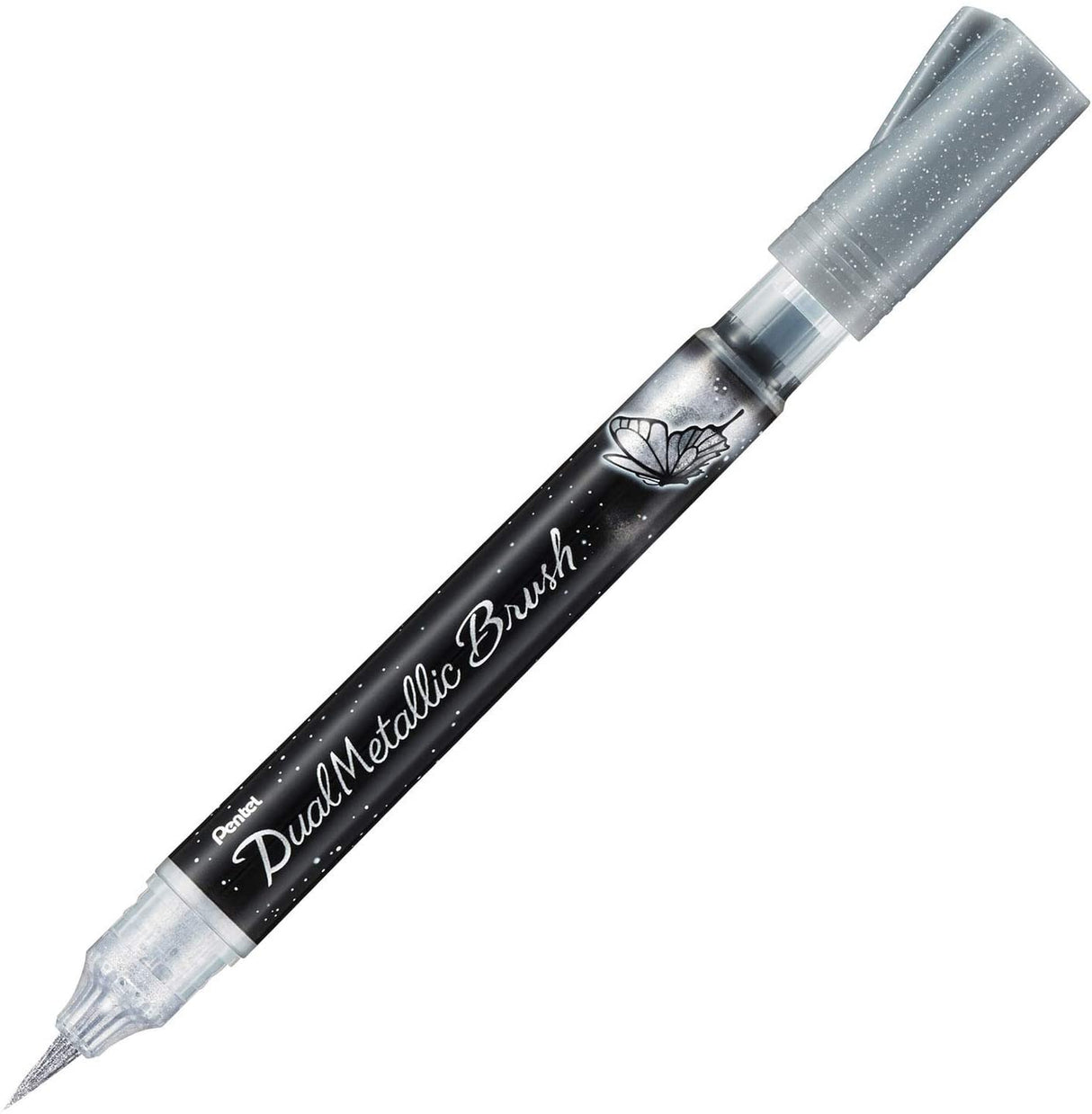 Pentel Dual Metallic Brush Pen - Silver ぺんてる デュアルメタリックブラッシュ シルバー XGFH-DZ