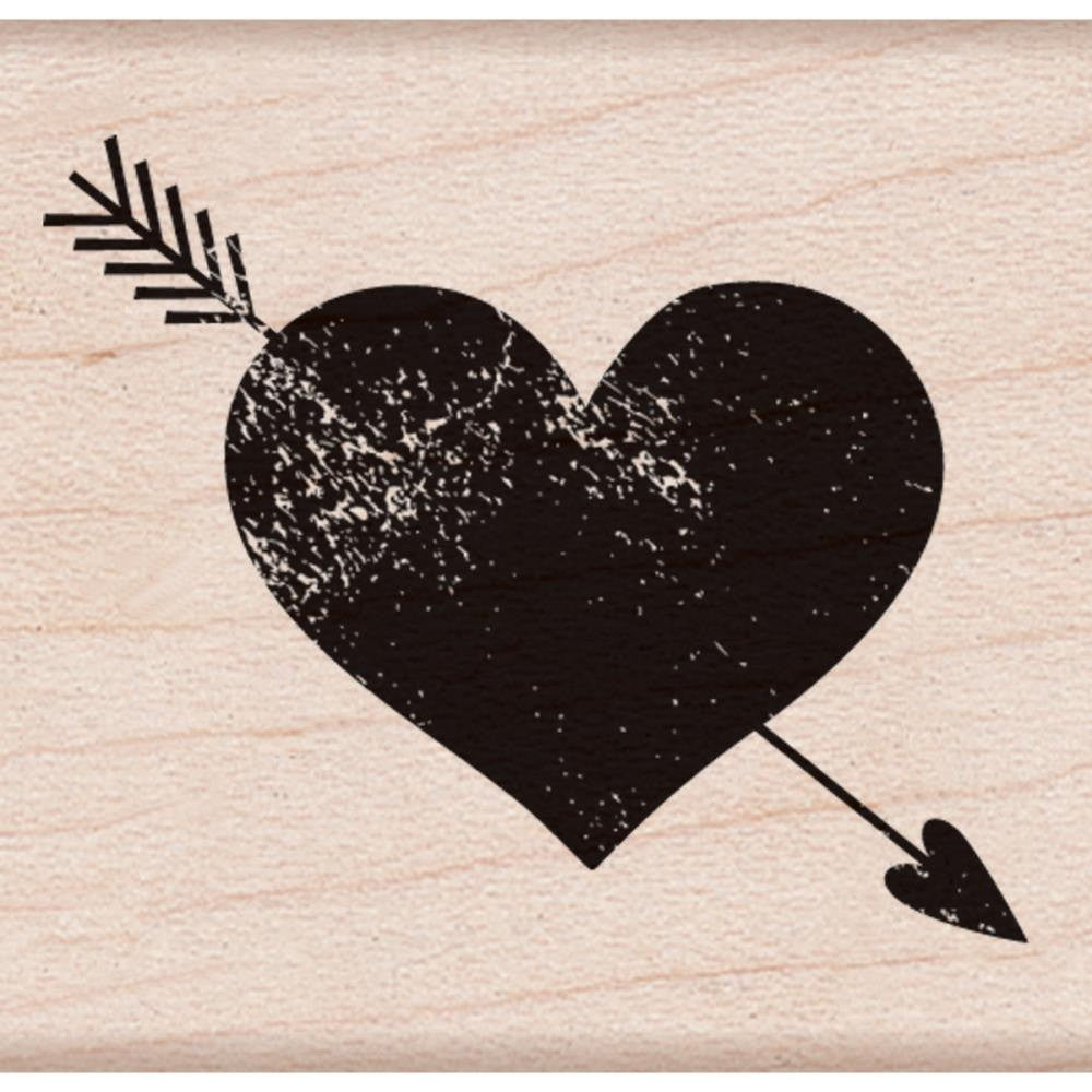 Heart with Arrow Rubber Stamp