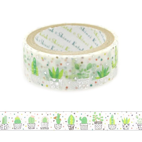 Cinta washi con diseño de cactus de Shinzi Katoh