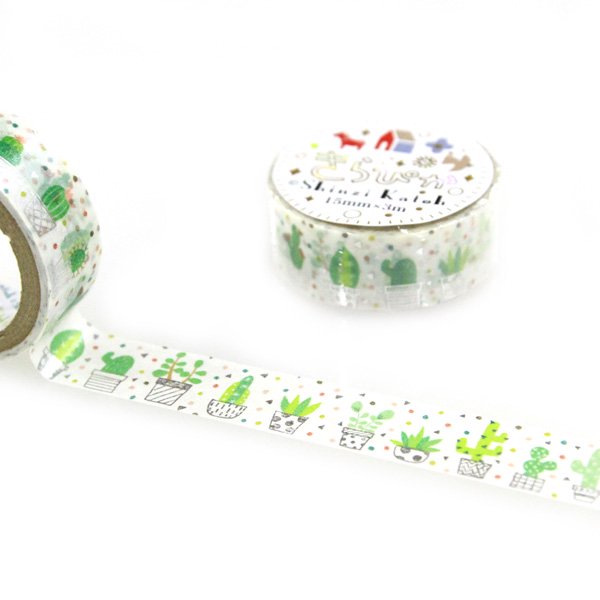 Cinta washi con diseño de cactus de Shinzi Katoh