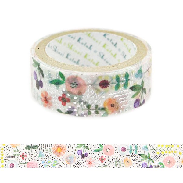 Cinta washi con diseño de flores de Shinzi Katoh