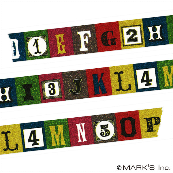 Cinta washi japonesa con alfabeto • Cinta adhesiva decorativa Masté Scrap Deco