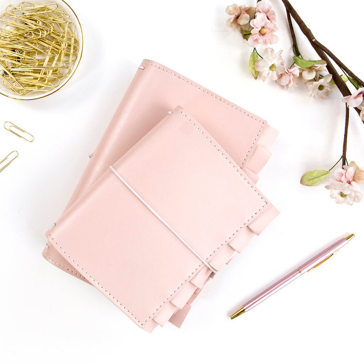 Sophie PTJ Passport Size Prima Traveler's Journal. Sophie is soft and feminine with a flirty little ruffle.