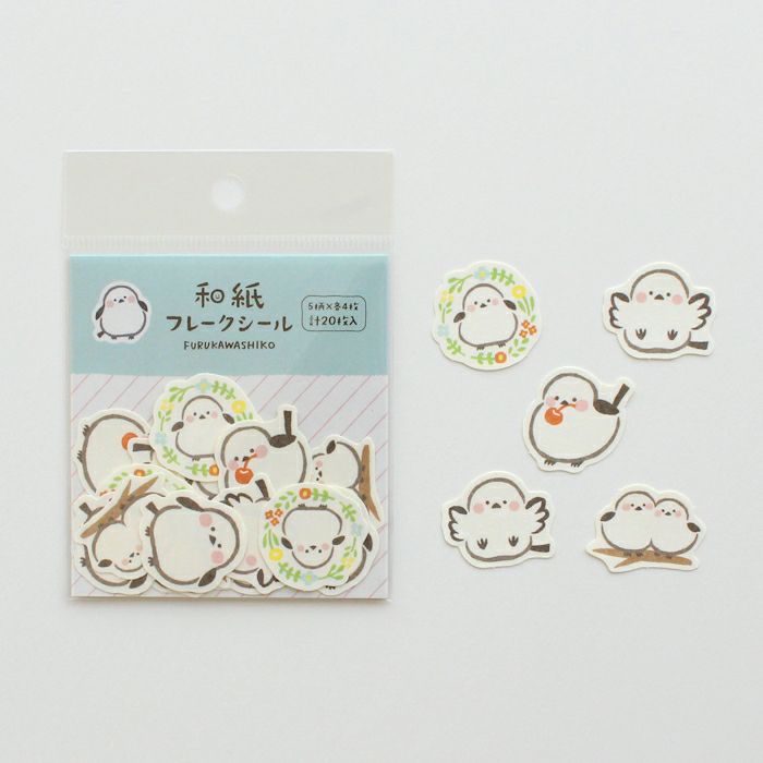 Furukawashiko Flake Sticker - White Bird