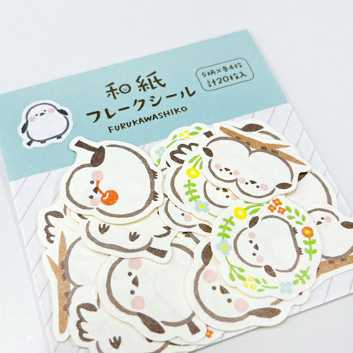 Furukawashiko Flake Sticker - White Bird