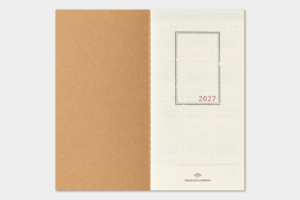 TRAVELER'S notebook 2027 Monthly Diary (Regular Size)

Welcome the upcoming year in high spirits with TRAVELER'S notebook 2027 Diary lineup where each notebook becomes unique by adding your personal flare!