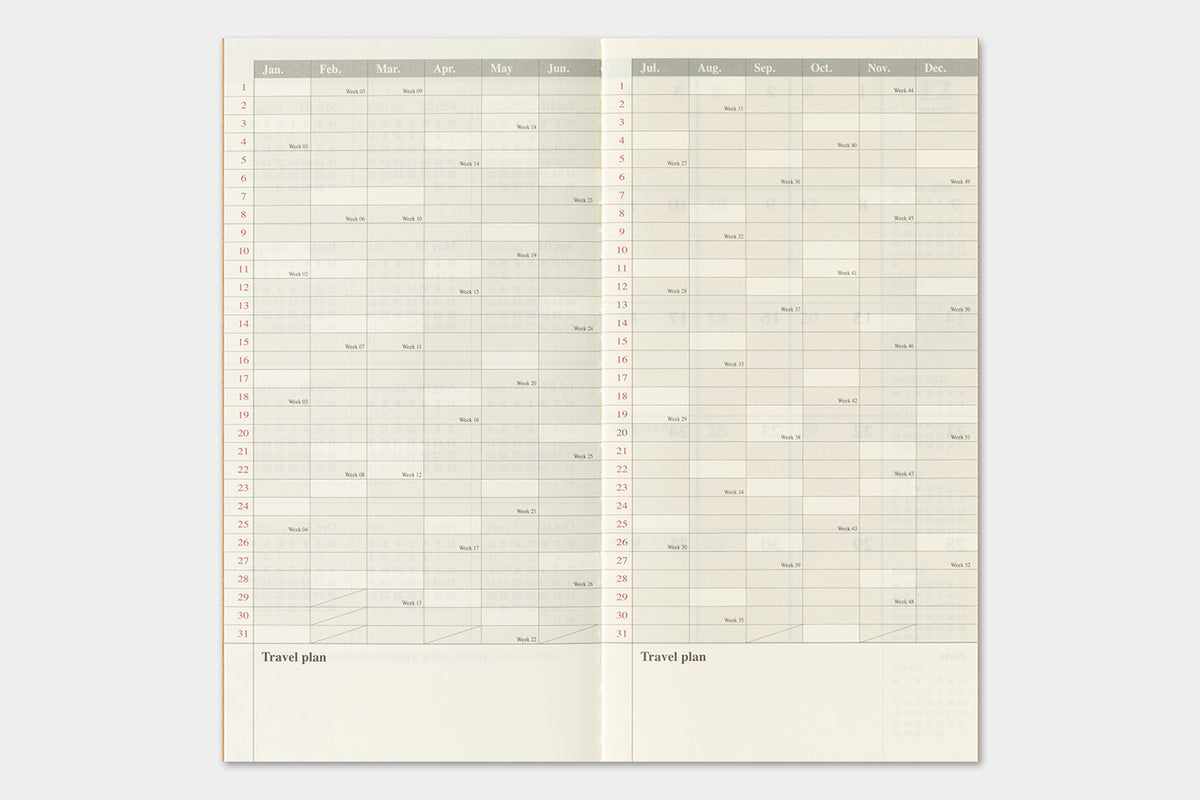 TRAVELER'S notebook 2027 Monthly Diary (Regular Size)

Welcome the upcoming year in high spirits with TRAVELER'S notebook 2027 Diary lineup where each notebook becomes unique by adding your personal flare!