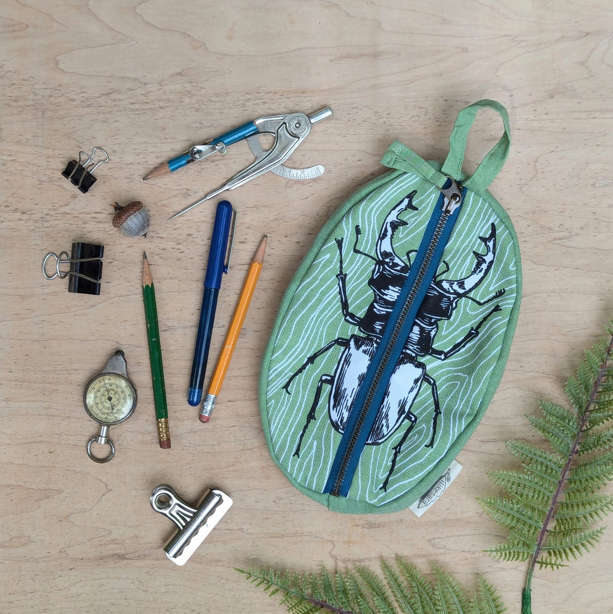 Stag Beetle Zippered Pouch
