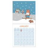 Miffy makes every season sweeter! This classic 12" × 12" Wall Calendar brings Miffy’s adventurous spirit to your home or workspace all year long. From breezy autumn bike rides to sunny springtime gardening, each month showcases Miffy and friends in soft pastel scenes that capture the magic of everyday moments—plus roomy calendar grids with plenty of room to jot down plans, reminders, and special occasions.

• 12"w x 12"h closed 
• 12 months (Jan.–Dec. 2027) 
• 13 pages; 150 gsm acid-free, FSC®-certified pap