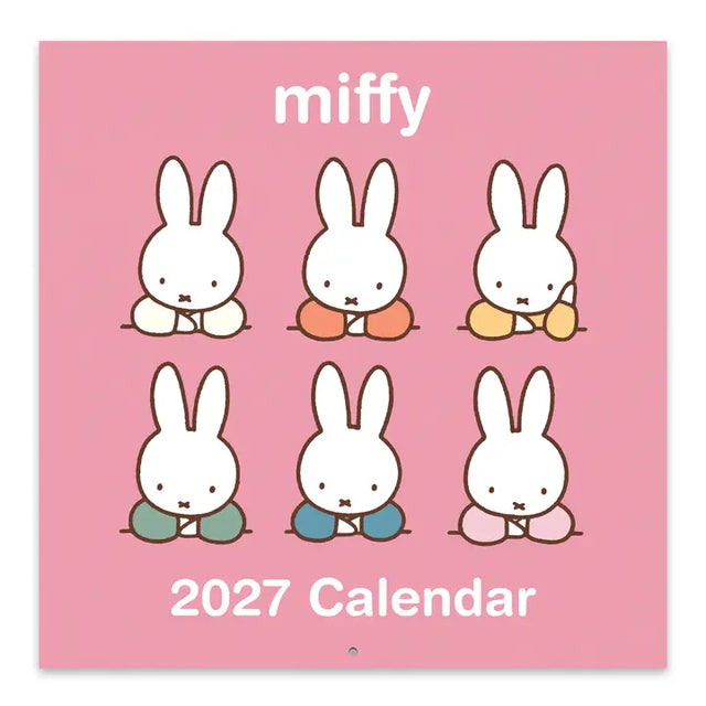 Miffy makes every season sweeter! This perfectly sized 7" × 7" Wall Calendar brings Miffy’s adventurous spirit to your home or workspace all year. From breezy autumn bike rides to sunny springtime gardening, each month showcases Miffy and friends in soft pastel scenes that capture the magic of everyday moments—plus roomy calendar grids with space to jot down plans, reminders, and special occasions.

• 7"w x 7"h closed 
• 12 months (Jan.–Dec. 2027) 
• 13 pages; 150 gsm acid-free, FSC®-certified paper 
• Sadd