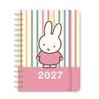 Whether you're jotting down big dreams or small reminders, Miffy is here to keep you inspired all year. This petite 17-month planner (Aug. 2026–Dec. 2027) offers convenient monthly and weekly planning pages with plenty of space to capture important dates and to-dos. Full-color artwork, extra notes pages, and a secure elastic closure make this a must-have all-in-one organizing tool!

• 5.7"w × 7.6"h 
• 17 months (Aug. 2026–Dec. 2027) 
• 128 pages; 100 gsm acid-free FSC®-certified paper 
• Softcover; Twin-rin