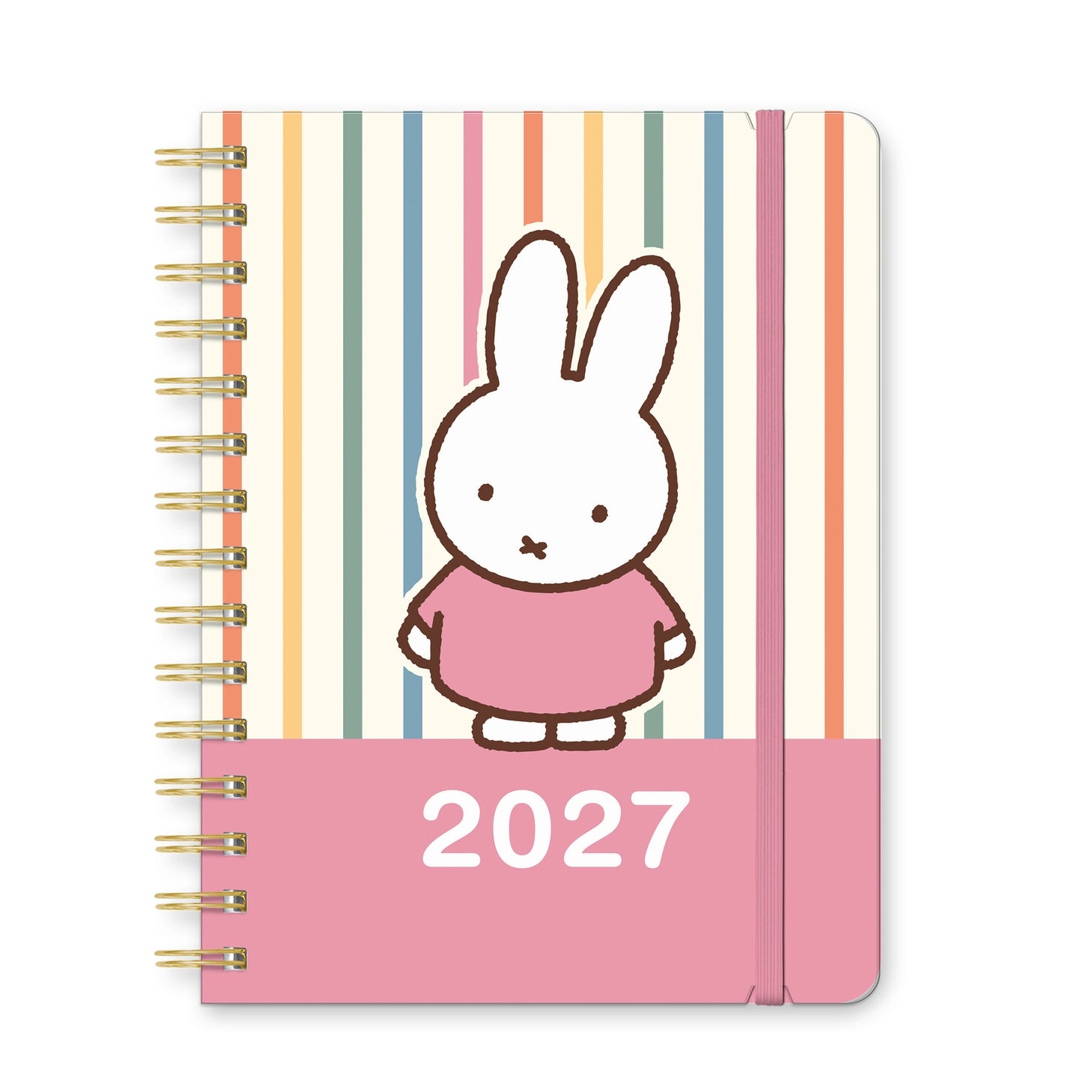 Whether you're jotting down big dreams or small reminders, Miffy is here to keep you inspired all year. This petite 17-month planner (Aug. 2026–Dec. 2027) offers convenient monthly and weekly planning pages with plenty of space to capture important dates and to-dos. Full-color artwork, extra notes pages, and a secure elastic closure make this a must-have all-in-one organizing tool!

• 5.7"w × 7.6"h 
• 17 months (Aug. 2026–Dec. 2027) 
• 128 pages; 100 gsm acid-free FSC®-certified paper 
• Softcover; Twin-rin
