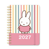 Whether you're jotting down big dreams or small reminders, Miffy is here to keep you inspired all year. This petite 17-month planner (Aug. 2026–Dec. 2027) offers convenient monthly and weekly planning pages with plenty of space to capture important dates and to-dos. Full-color artwork, extra notes pages, and a secure elastic closure make this a must-have all-in-one organizing tool!

• 5.7"w × 7.6"h 
• 17 months (Aug. 2026–Dec. 2027) 
• 128 pages; 100 gsm acid-free FSC®-certified paper 
• Softcover; Twin-rin