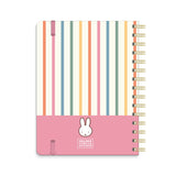 Whether you're jotting down big dreams or small reminders, Miffy is here to keep you inspired all year. This petite 17-month planner (Aug. 2026–Dec. 2027) offers convenient monthly and weekly planning pages with plenty of space to capture important dates and to-dos. Full-color artwork, extra notes pages, and a secure elastic closure make this a must-have all-in-one organizing tool!

• 5.7"w × 7.6"h 
• 17 months (Aug. 2026–Dec. 2027) 
• 128 pages; 100 gsm acid-free FSC®-certified paper 
• Softcover; Twin-rin