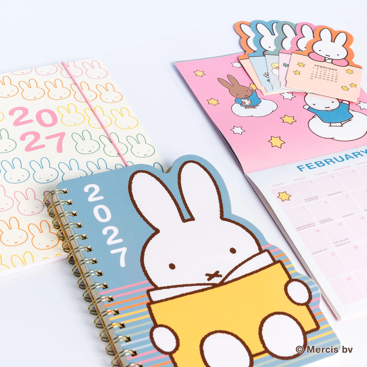 Every day's a little brighter with Miffy by your side! This 17-month planner (Aug. 2026–Dec. 2027) features weekly planning pages filled with adorable Miffy artwork, plus extra notes pages, a two-year reference calendar, and a holiday list—everything you need to stay organized and inspired all year. 

• 7.5"w × 8.5"h 
• 17 months (Aug. 2026–Dec. 2027) 
• 160 pages; 100 gsm acid-free FSC®-certified paper 
• Softcover; Twin-ring wire-o binding 

© Mercis bv