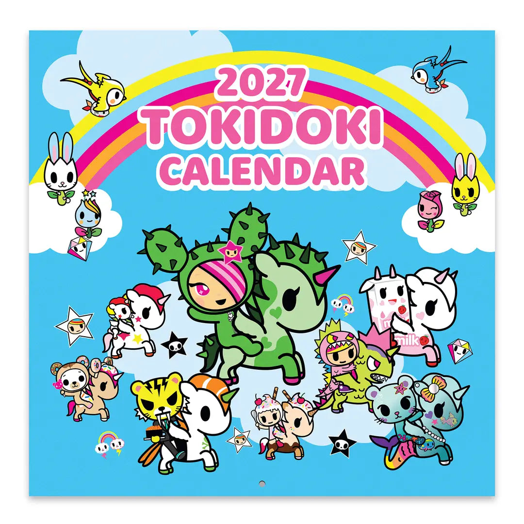 Adventure through the year with the iconic tokidoki™ crew! This 7" × 7" Wall Calendar (Jan.–Dec. 2027) is not too big or too small—it's just the right size to help keep your days on track while doubling as adorable wall art that brightens every space.

• 7"w x 7"h closed 
• 12 months (Jan.–Dec. 2027) 
• 13 pages; 150 gsm acid-free, FSC®-certified paper 
• Saddle-stitch binding