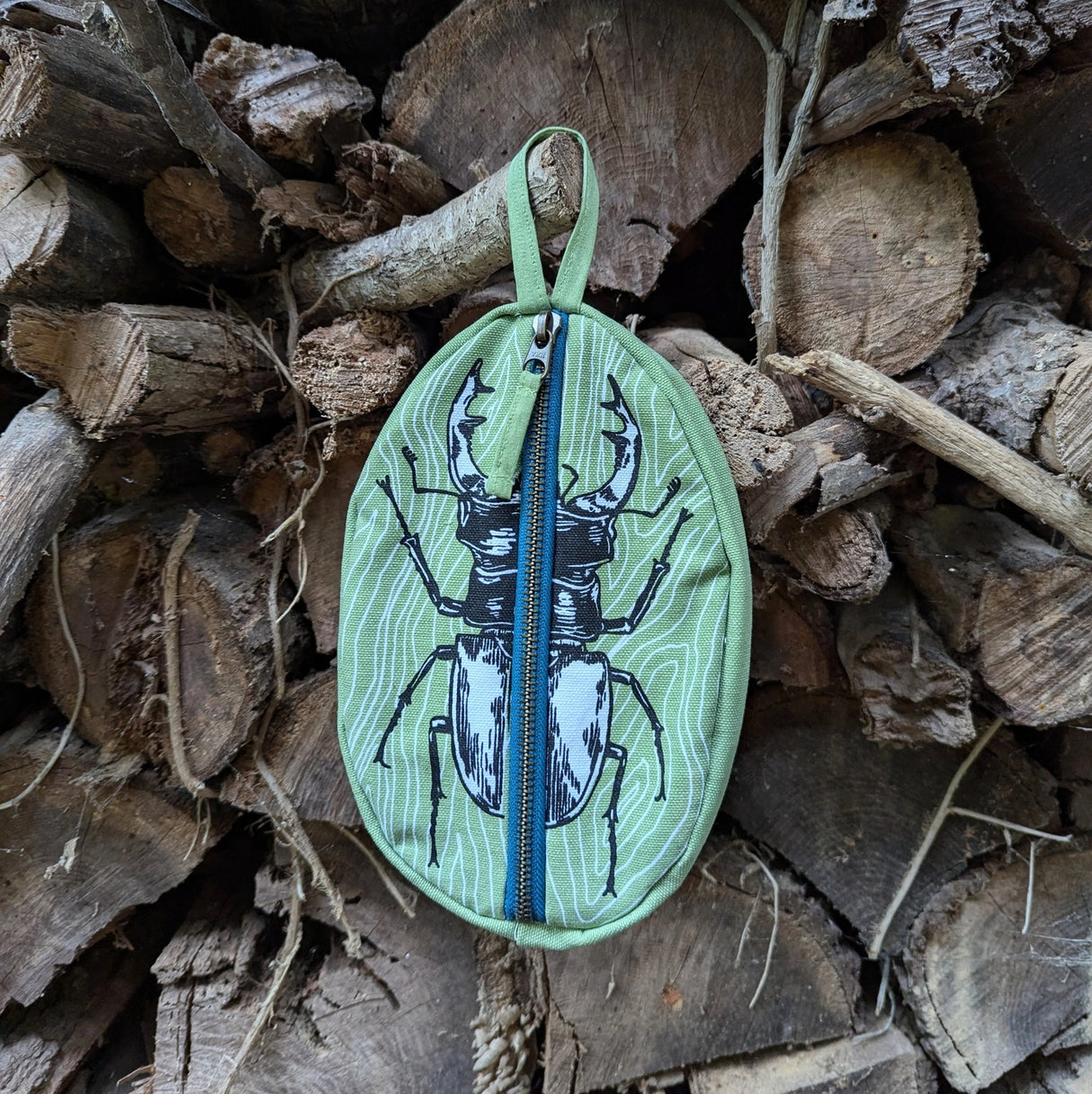 Stag Beetle Zippered Pouch