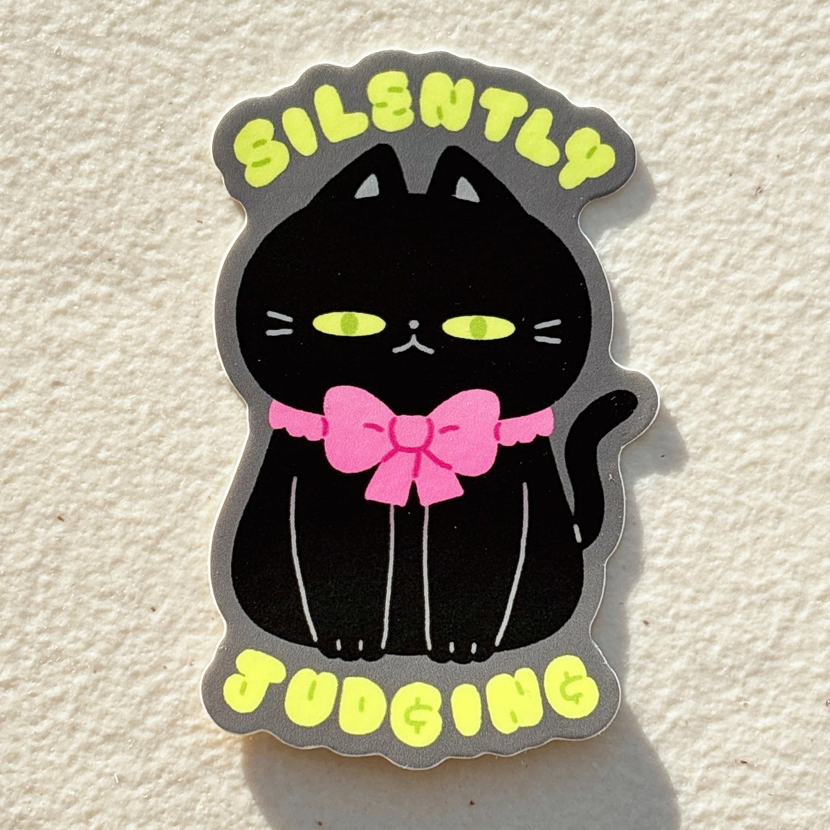 StickyRiceCo Vinyl Sticker - Silently Judging Black Cat