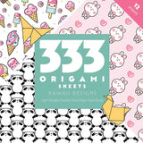 Create charming origami art printed with adorable illustrated designs.

Get started creating origami art with this chunky, colorful, and inspiring book of 333 sheets of origami-weight paper in 60+ unique designs! Adorable illustrated designs from cute and kawaii animals to kooky foods are printed on a wide variety of colored paper. The paper is a perfect weight and size for origami folding techniques, suitable for beginner and experienced origami artists alike.