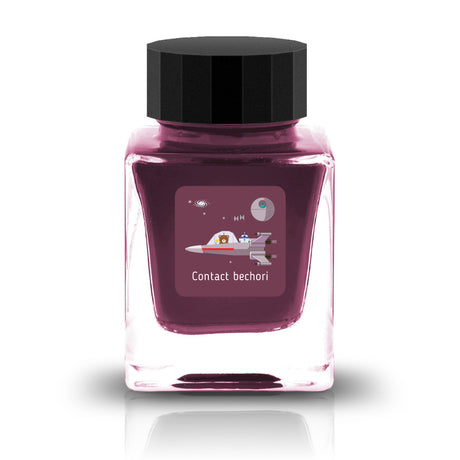 The Three-Year Anniversary Contact Collection features rich, vibrant colors with a smooth writing experience and fascinating characteristics such as shimmer and scent. The “Super” inks contain iridescent shimmer particles that shift color with the light, while the scented inks add a sensory twist to your writing. Please note that scented inks may feather when a large amount is applied—using fountain pen–friendly paper is recommended for the best results.