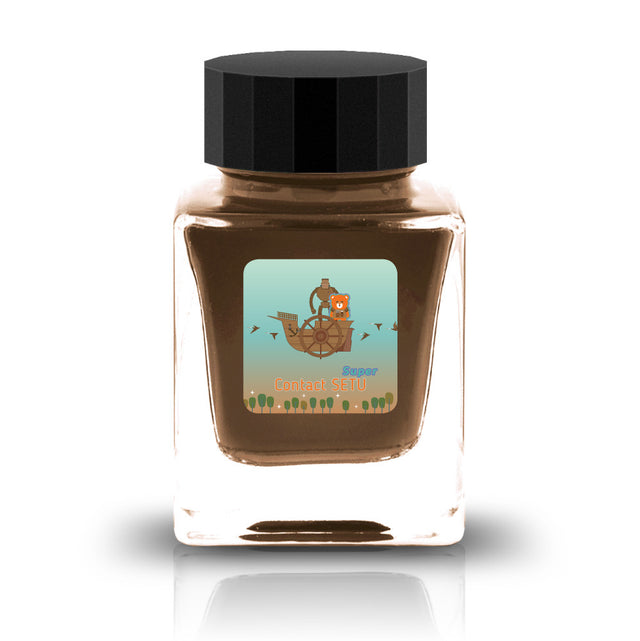 The Three-Year Anniversary Contact Collection features rich, vibrant colors with a smooth writing experience and fascinating characteristics such as shimmer and scent. The “Super” inks contain iridescent shimmer particles that shift color with the light, while the scented inks add a sensory twist to your writing. Please note that scented inks may feather when a large amount is applied—using fountain pen–friendly paper is recommended for the best results.