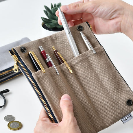 Luddite Canvas Bendy Pen Case - Gray