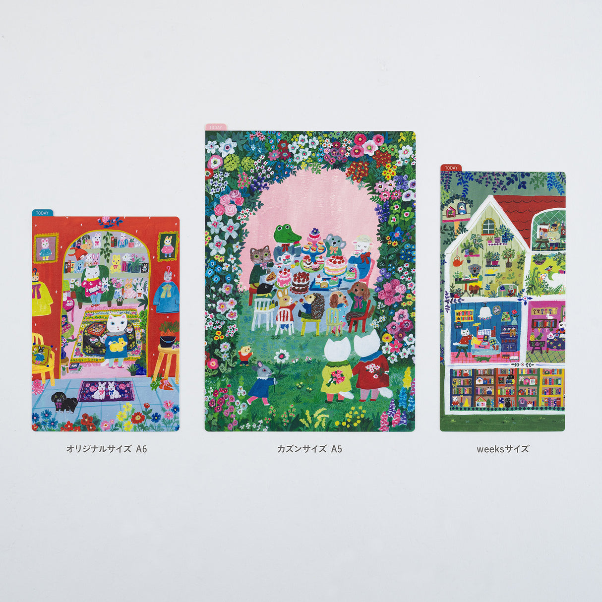 Yumi Kitagishi: Tablero de lápices Hobonichi para semanas (Animal Condo)
