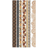 Step back in time with Dennis Bruton's Nostalgic Memories Washi Sheets, the perfect embellishment for your scrapbooks, journals, cards, and craft projects! This set features two sheets of high-quality washi material to capture that beautiful, vintage feel.

Sheet 1: Iconic Imagery

This full sheet is packed with individual washi stickers featuring classic, charming designs. You'll find a delightful collection of florals, ornate stamps, elegant butterflies, and more to instantly add a touch of timeless beaut