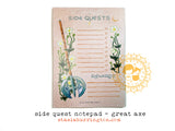 Side Quests Great Axe Notepad