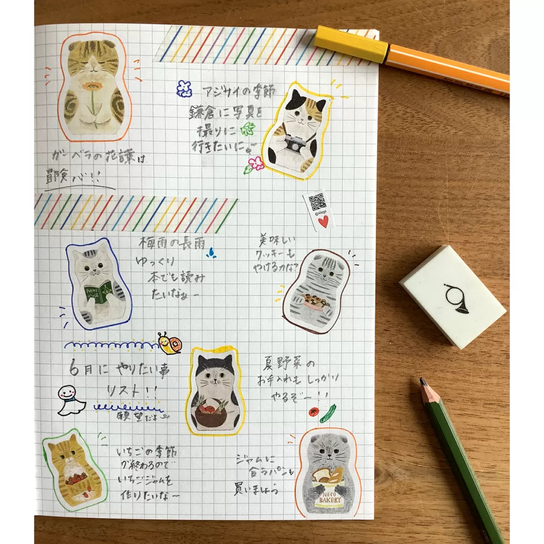 Add a touch of charm to your crafts with this adorable Cat Matryoshka sticker sheet from 4legs. Each sticker features a sweet nesting‑doll–style cat watercolor image, blending cozy folk‑art vibes with the brand’s signature cuteness.

Size: approx. 3.75in x 4.75in
Contents: 1 sheet