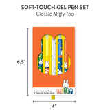 Brighten up your desk and let your creativity flow with this adorable Soft-Touch Gel Pen Set! Packed with five smooth-writing, multicolor gel pens, each one features sweet Miffy artwork and a soft-touch coating for an extra comfy grip. The pens come in a charming die-cut box with a slide-out tray and a playful ribbon pull, complete with a Miffy-shaped cutout for an irresistibly cute display. Whether you're jotting notes, doodling, or gifting to a friend, this set adds a splash of fun and color to every page