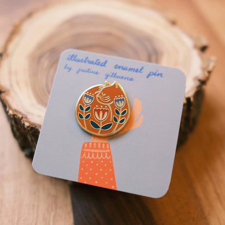 Cat Nap (Orange) Enamel Pin