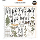 N.º 09, Elementos de papel grunge de personas y botánica 