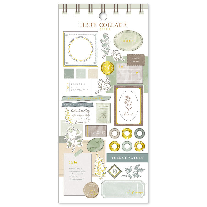 Pegatinas de papel para collage de Libre Verde