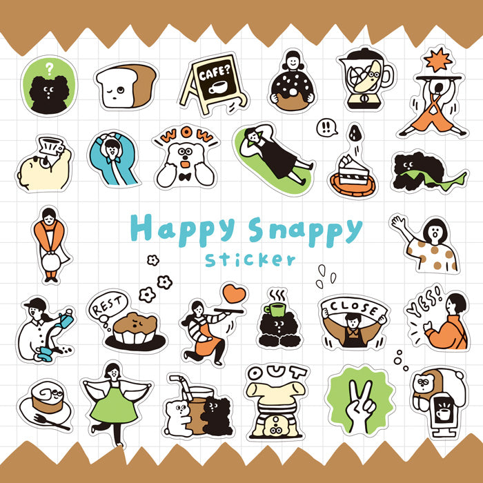Mind Wave - Happy Snappy Brown Sticker