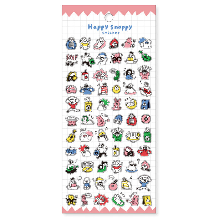 Mind Wave - Happy Snappy Pink Sticker