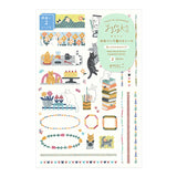 Midori Yuru Log Writable Sticker Sheets - Cat