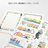 Midori Yuru Log Writable Sticker Sheets - Cat