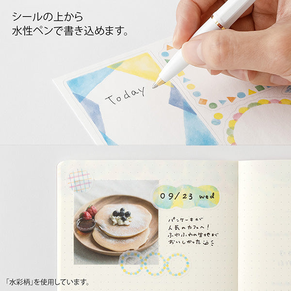 Midori Yuru Log Writable Sticker Sheets - Cat