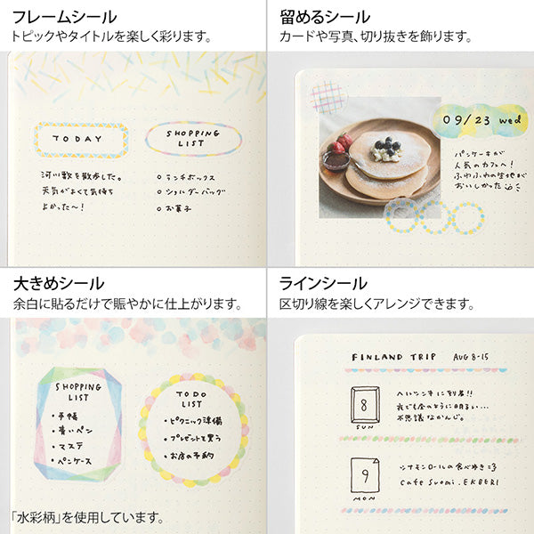 Midori Yuru Log Writable Sticker Sheets - Cat