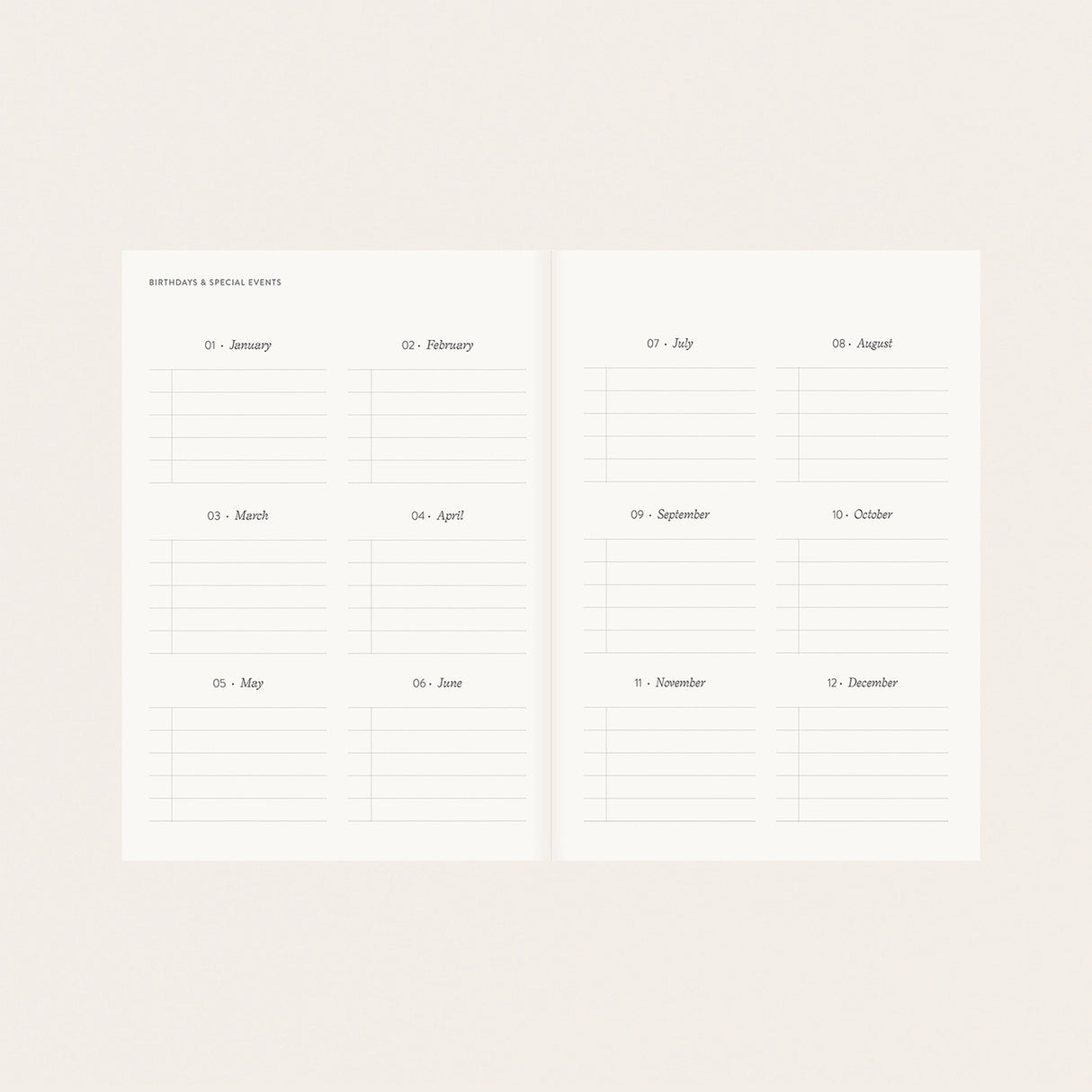Botanica Paper Co. Linen Bound Undated Weekly Planner - Song Birds