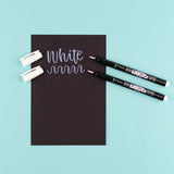 Fudenosuke Calligraphy Brush Pens White 2-Pack