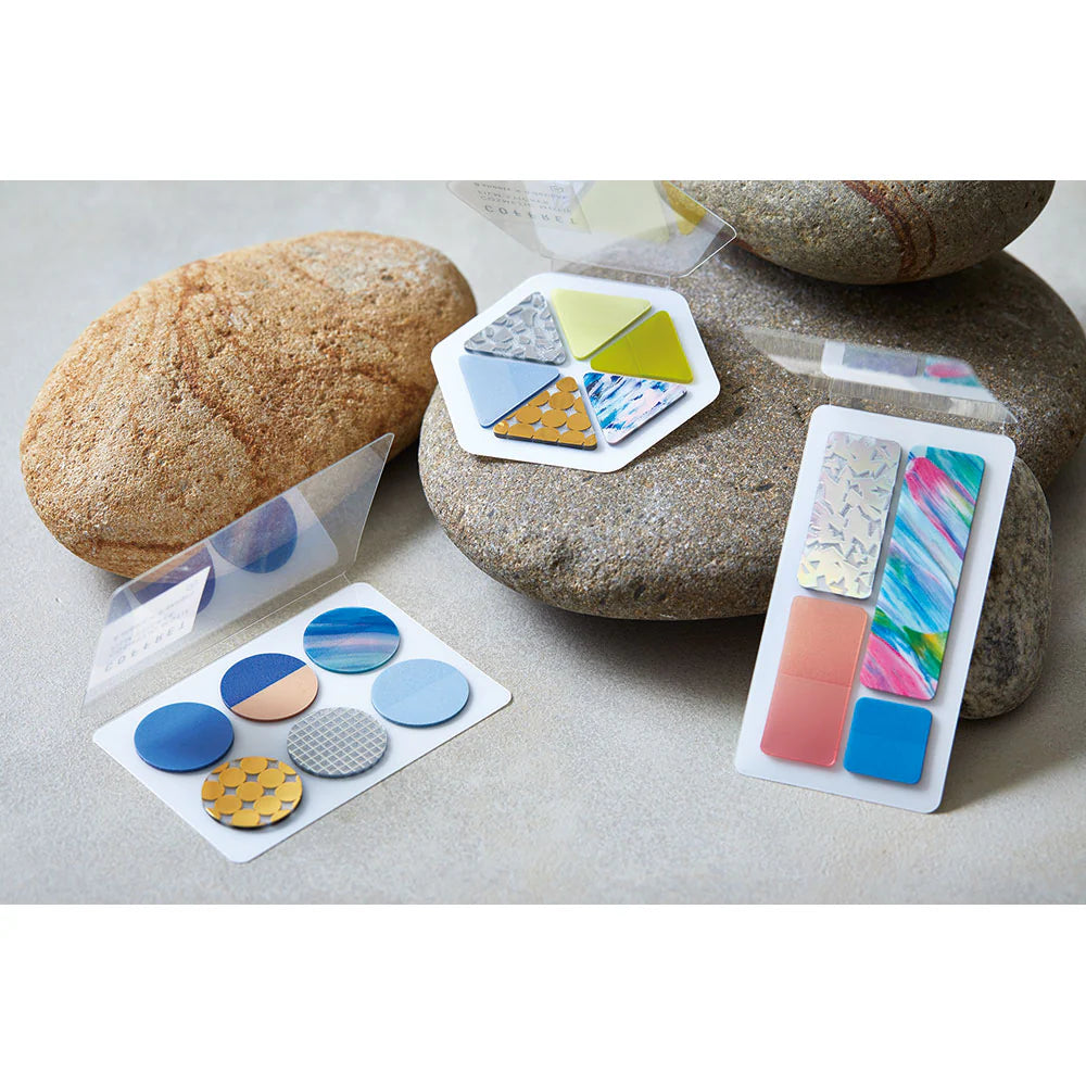 King Jim Coffret Cosmetic Motif Film Stickers Oval Horizon Blue