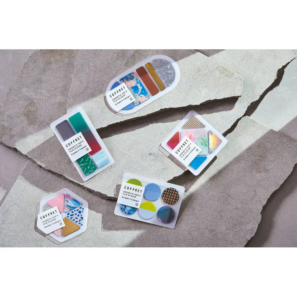 King Jim Coffret Cosmetic Motif Film Stickers Oval Horizon Blue