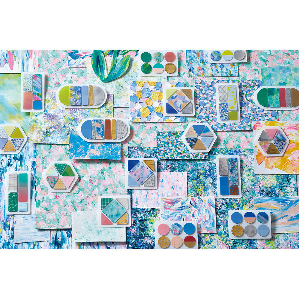 King Jim Coffret Cosmetic Motif Film Stickers Oval Horizon Blue